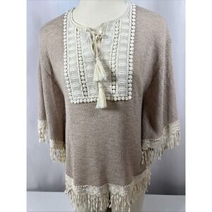 Starlet Boho Hippie Poncho Style Sweater Flutter Arms Cottagecore Size Medium‎